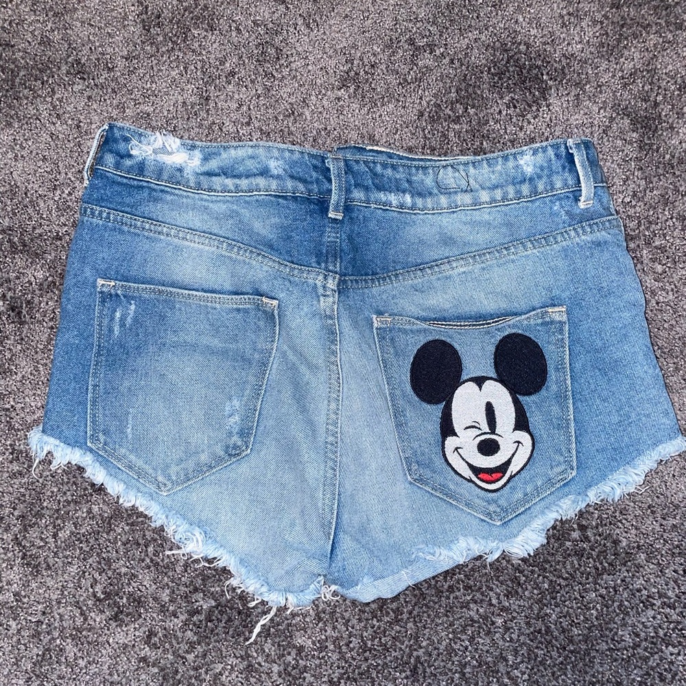 H&M Blue Jean Shorts with Mickey Mouse Design